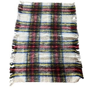 KINLOCH ANDERSON Scotland Mohair Wool Plaid Lap Throw – 35”x48” – EUC